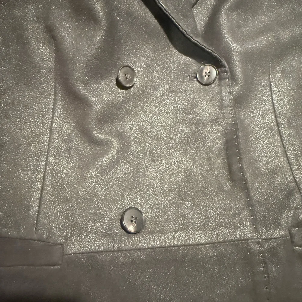 John Varvatos EUC Men's Size Eu 48 US 38 Black Double-Breasted Sheepskin Blazer - Picture 12 of 16
